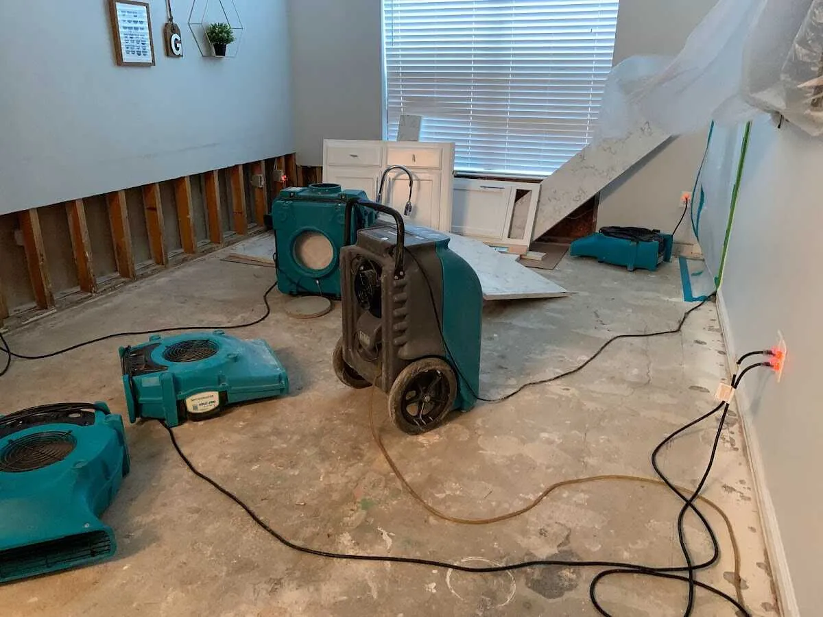Dehumidifier in flood-cut room for Water Extraction & Removal in Indian Trail